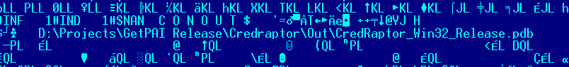 Figure 6: PDB-Path reveals the name of the password stealer.