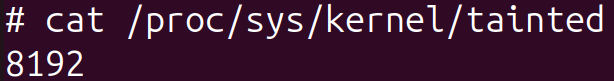 Figure 12. Tainted state right after the system has started with Bootkitty Figure 12. Tainted state right after the system has started with Bootkitty