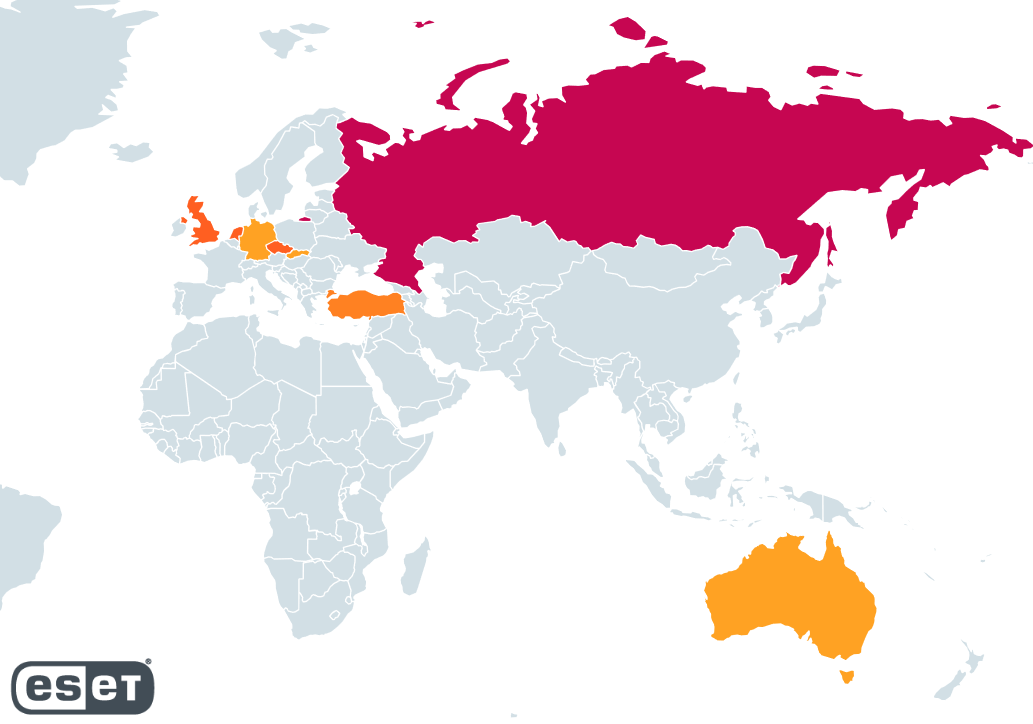 Figure 24. Heatmap showing the geographical distribution of RedLine backend servers Figure 24. Heatmap showing the geographical distribution of RedLine backend servers